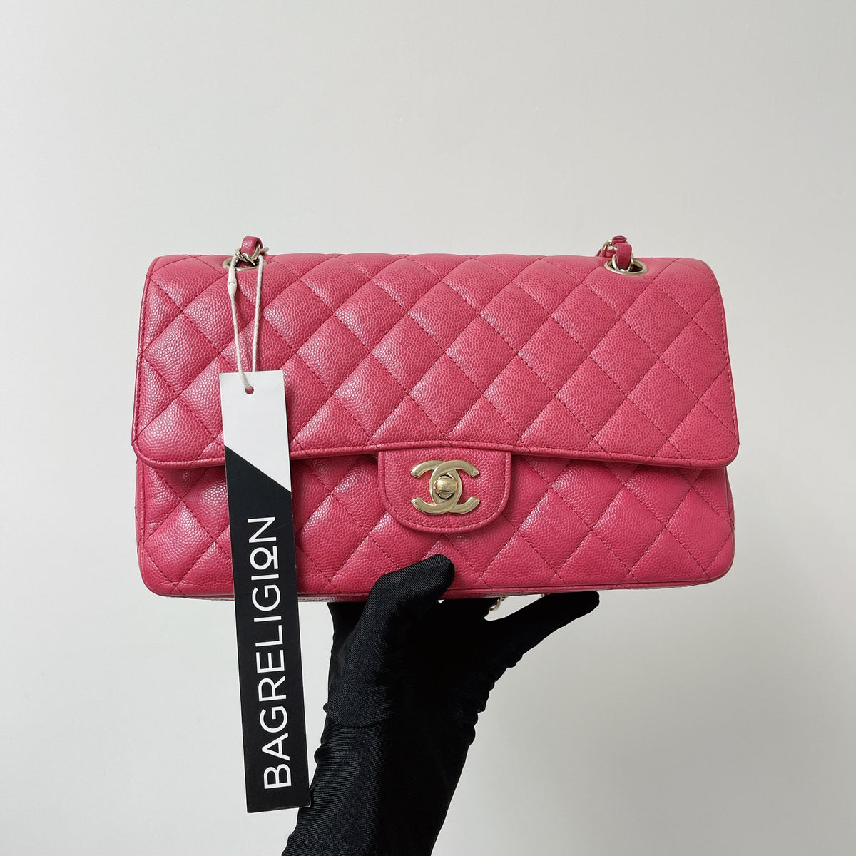 Classic Double Flap Medium Caviar Pink GHW