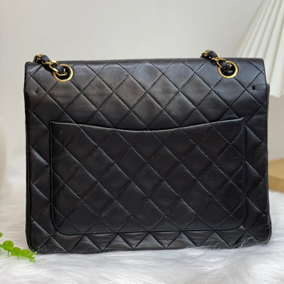 Vintage Double Flap Lambskin Black GHW