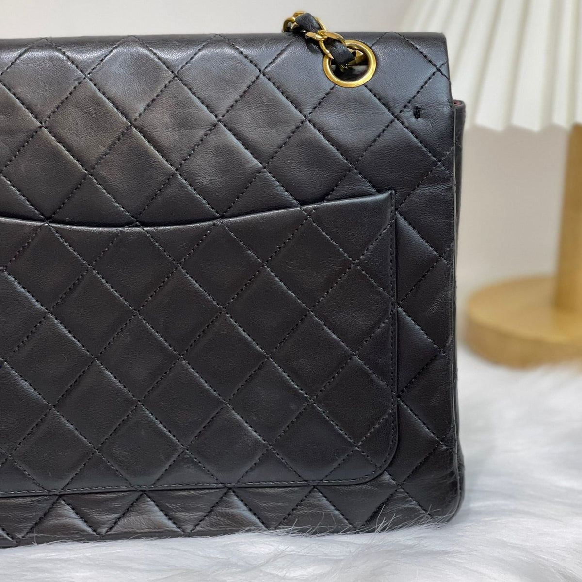 Vintage Double Flap Lambskin Black GHW