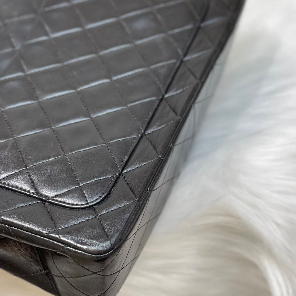 Vintage Double Flap Lambskin Black GHW