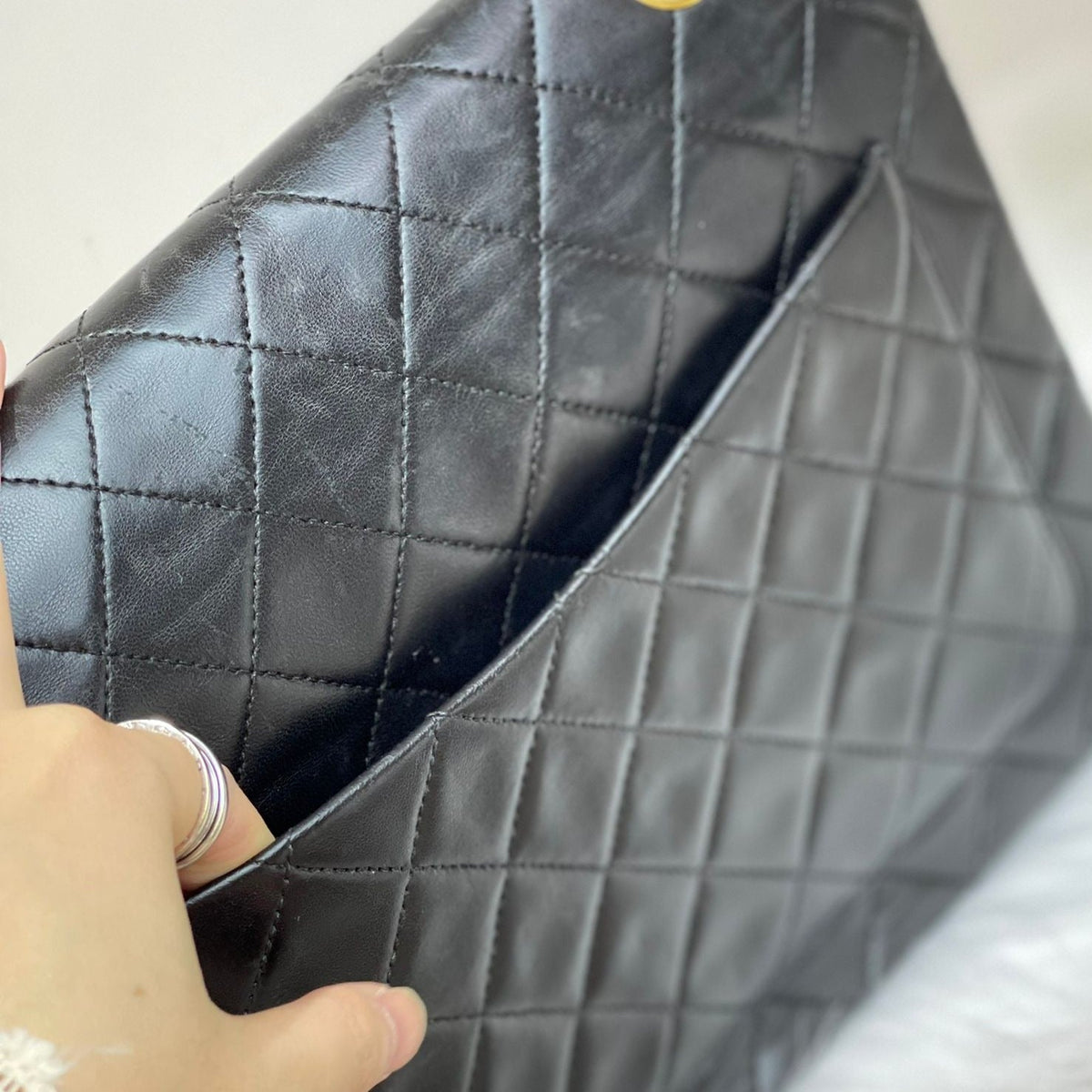 Vintage Double Flap Lambskin Black GHW