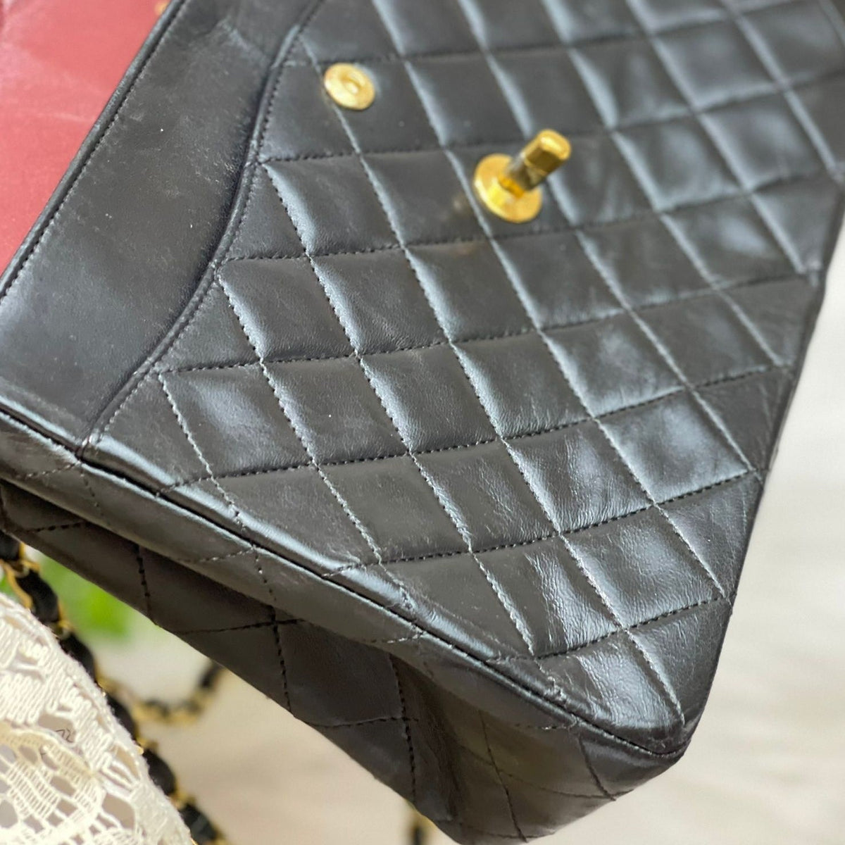 Vintage Double Flap Lambskin Black GHW