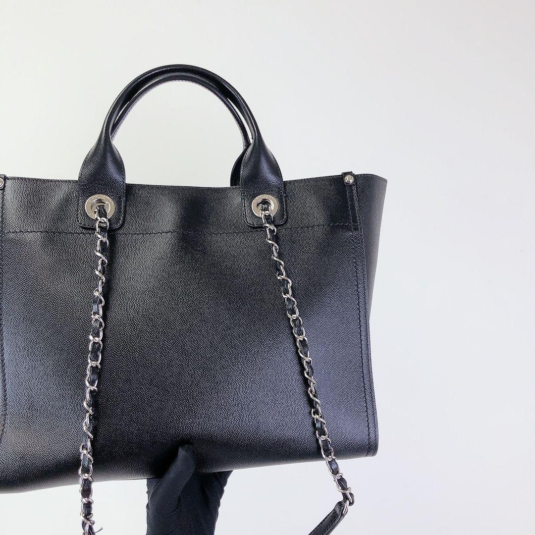 Deauville Tote Studded Large Caviar Black SHW