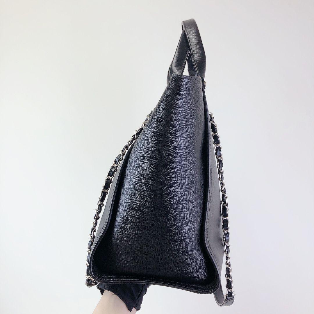 Deauville Tote Studded Large Caviar Black SHW