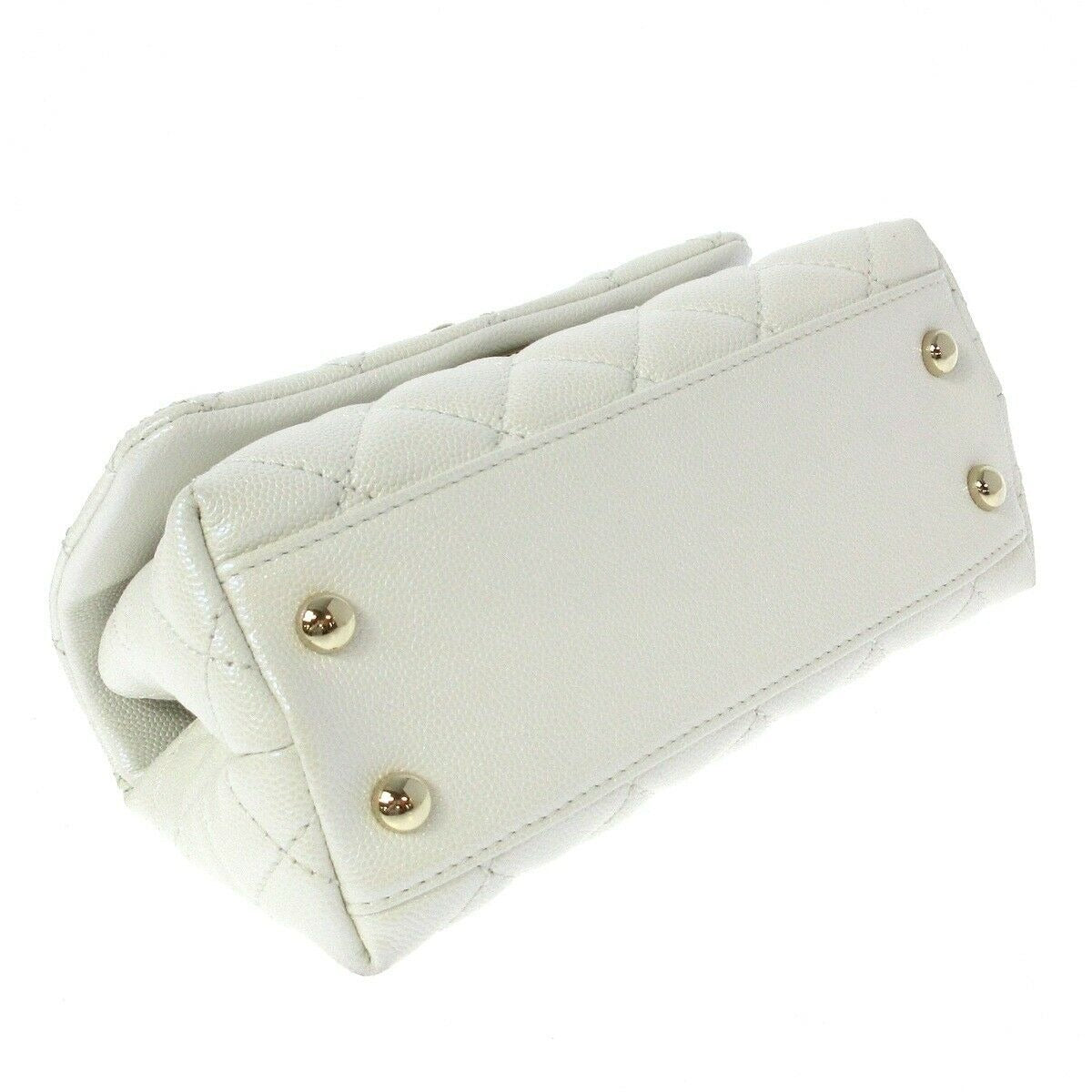 Coco Handle Mini Caviar Iridescent White LGHW