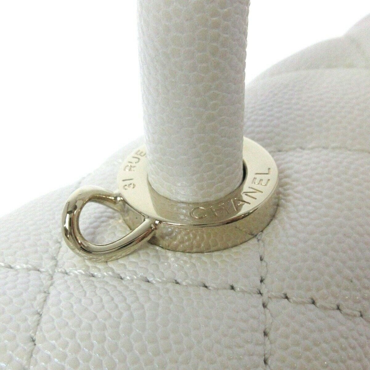 Coco Handle Mini Caviar Iridescent White LGHW