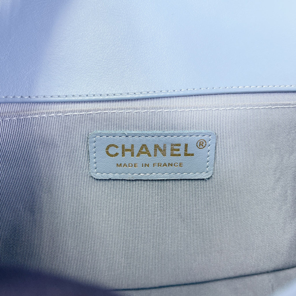 Boy Old Medium Lambskin Light Blue GHW
