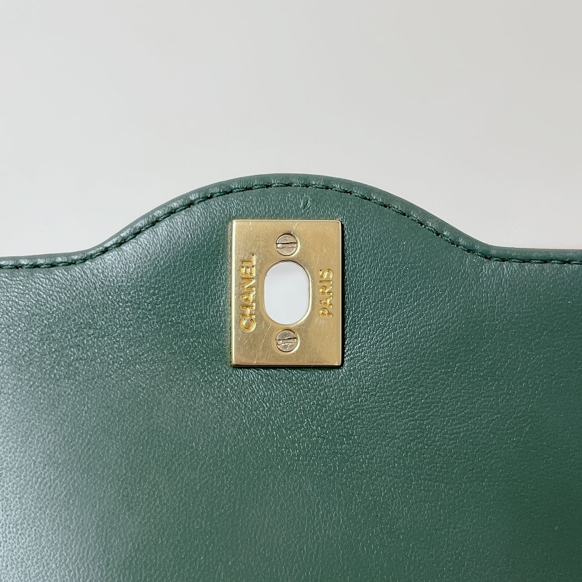 Two Toned Flap Lambskin Green/Pink GHW