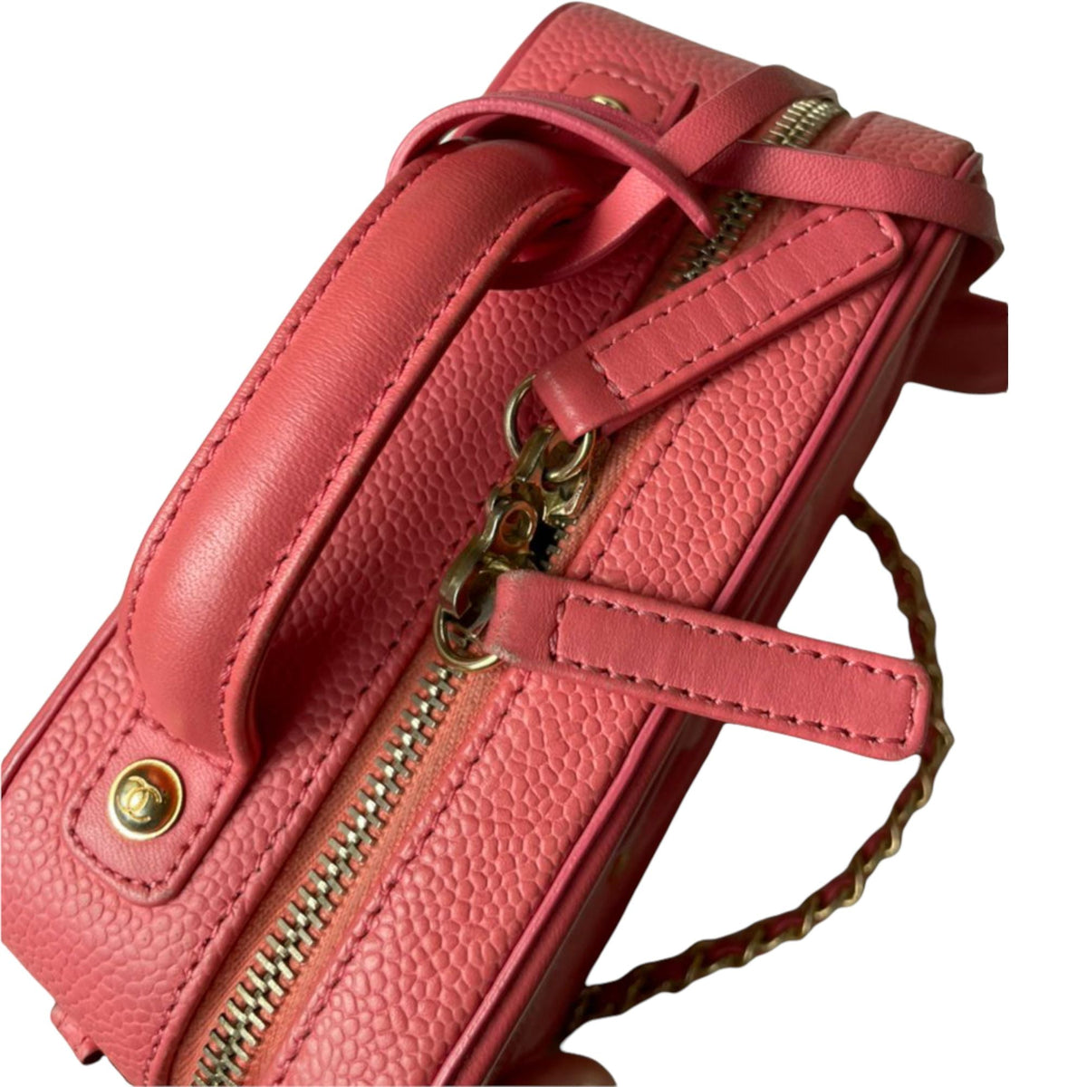 Filigree Vanity Case Small Caviar Pink GHW