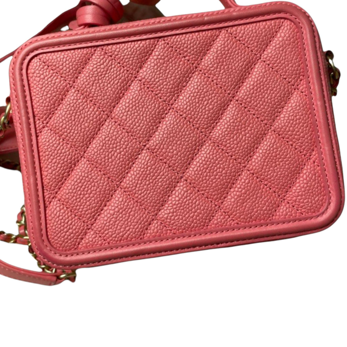 Filigree Vanity Case Small Caviar Pink GHW