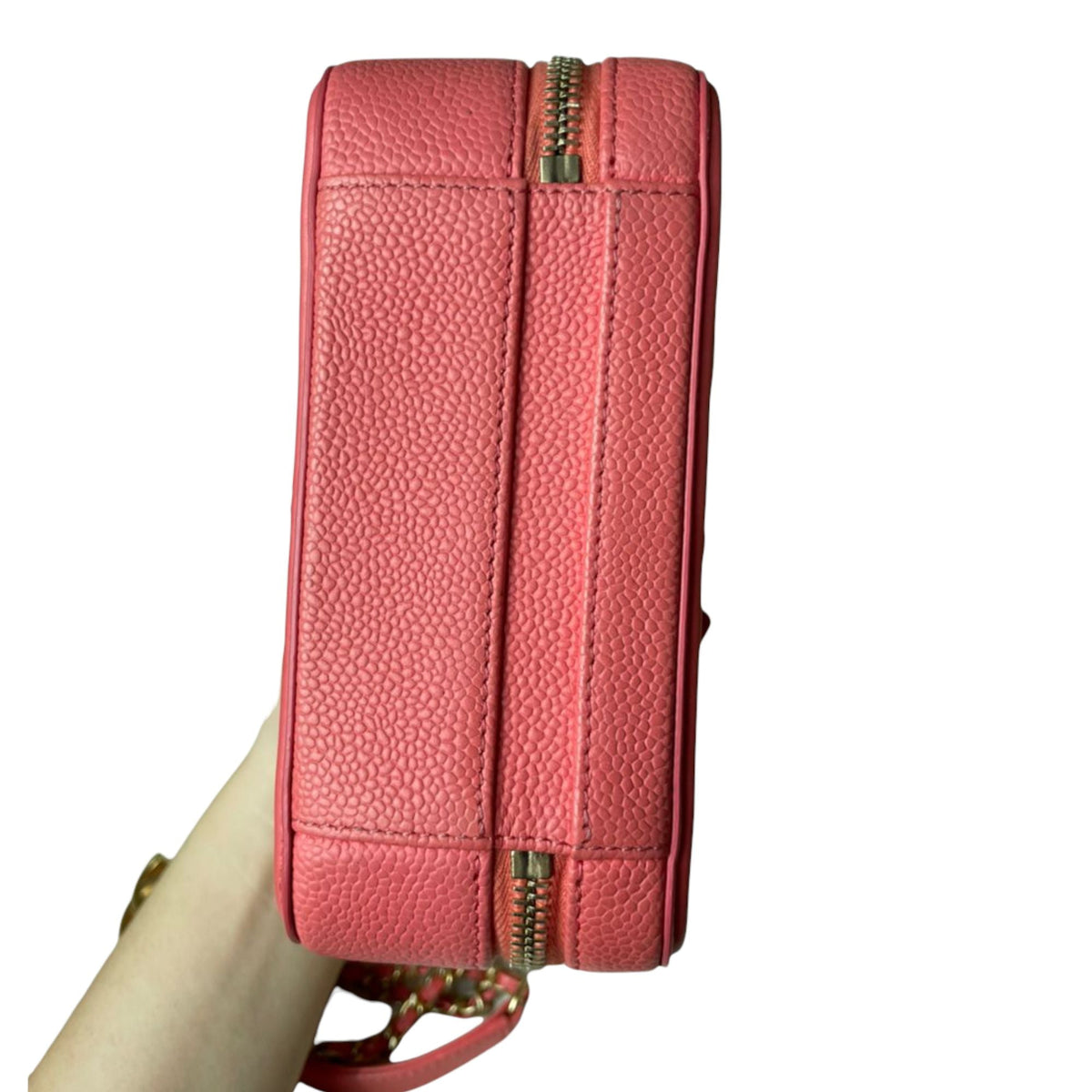 Filigree Vanity Case Small Caviar Pink GHW