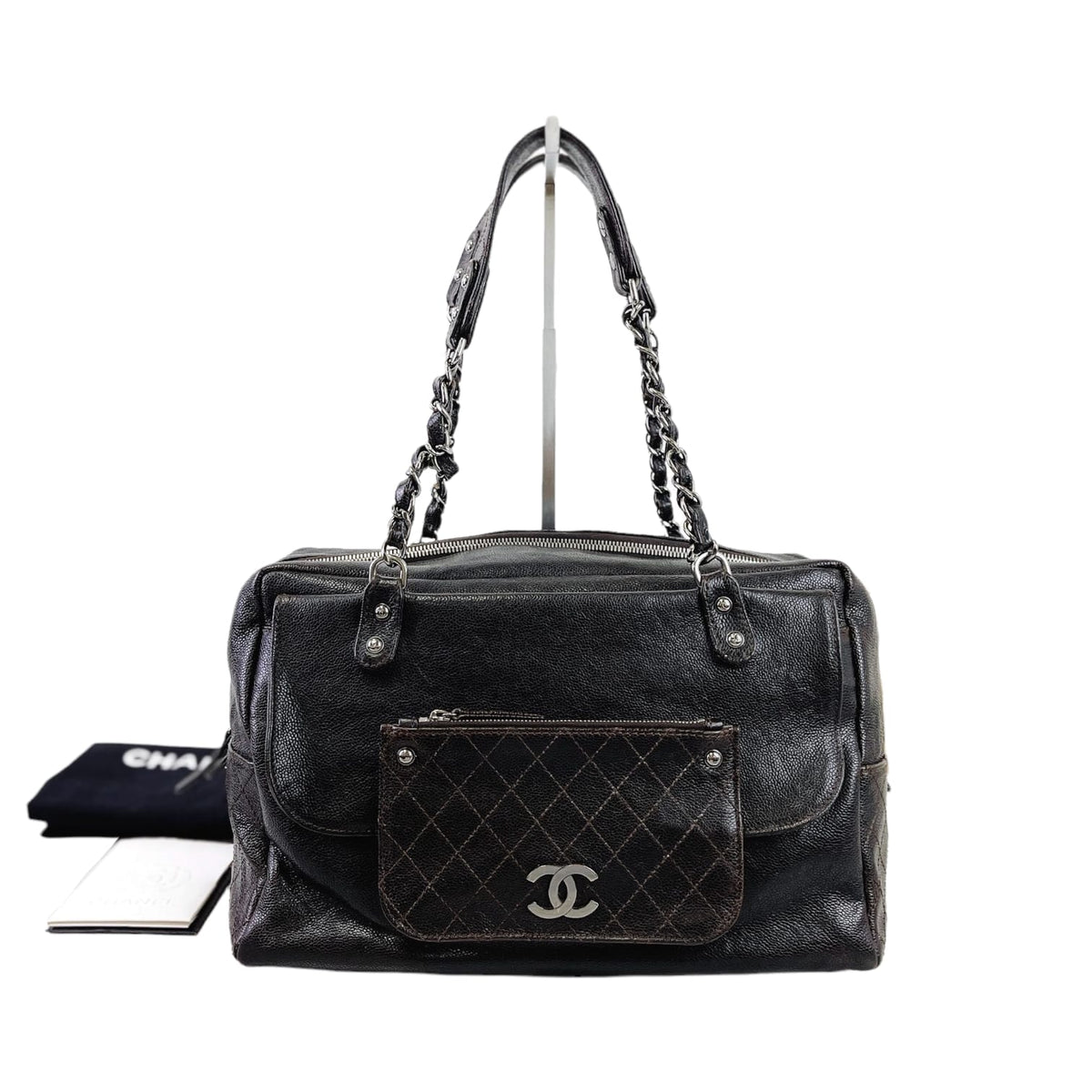 Boston Bag Brown Leather SHW