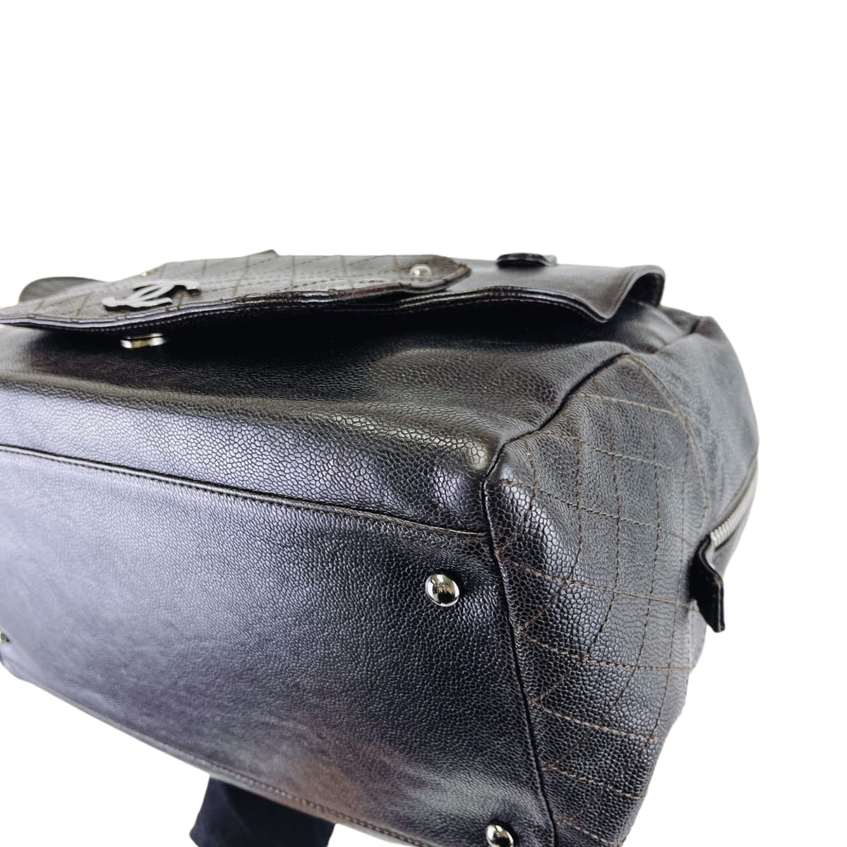 Boston Bag Brown Leather SHW