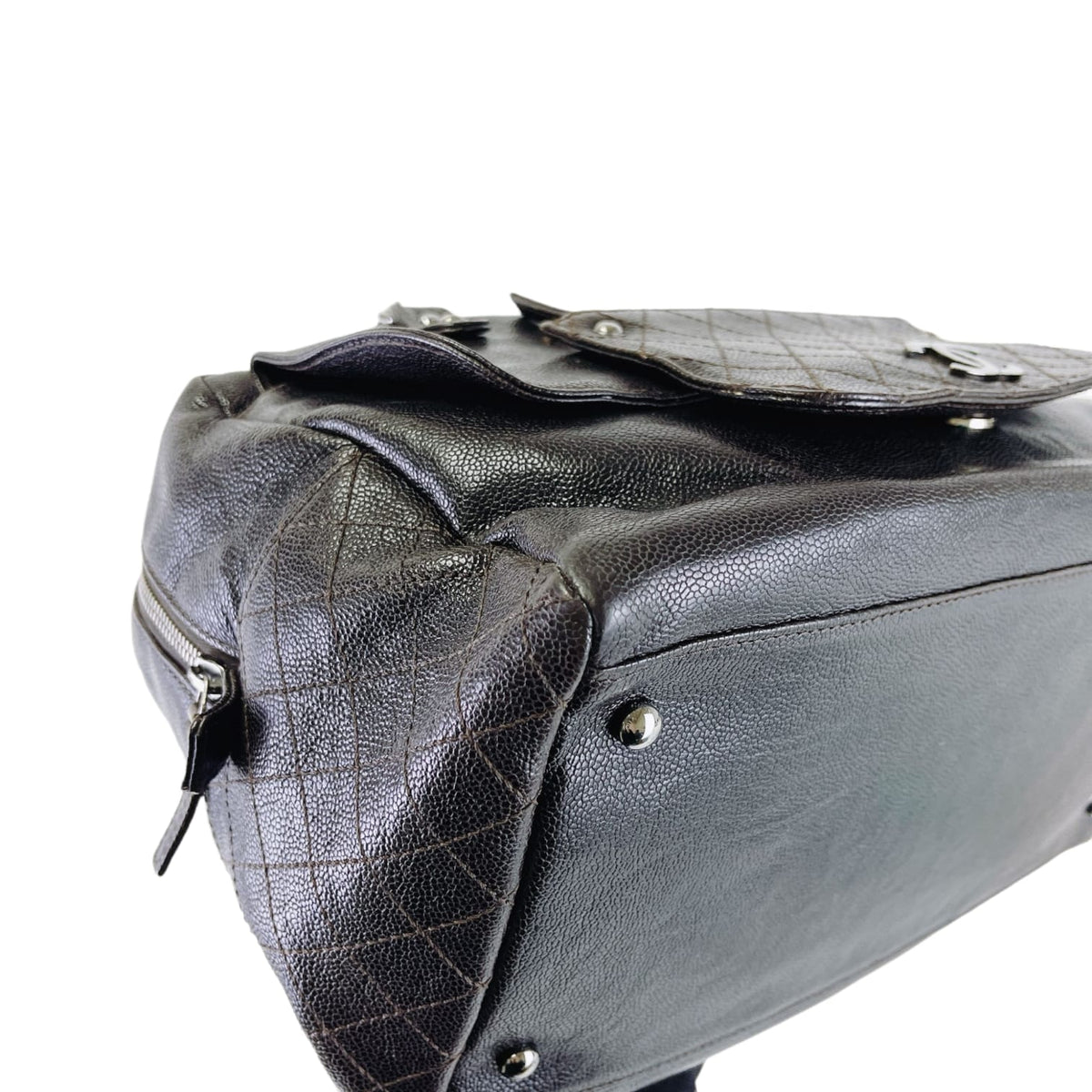Boston Bag Brown Leather SHW