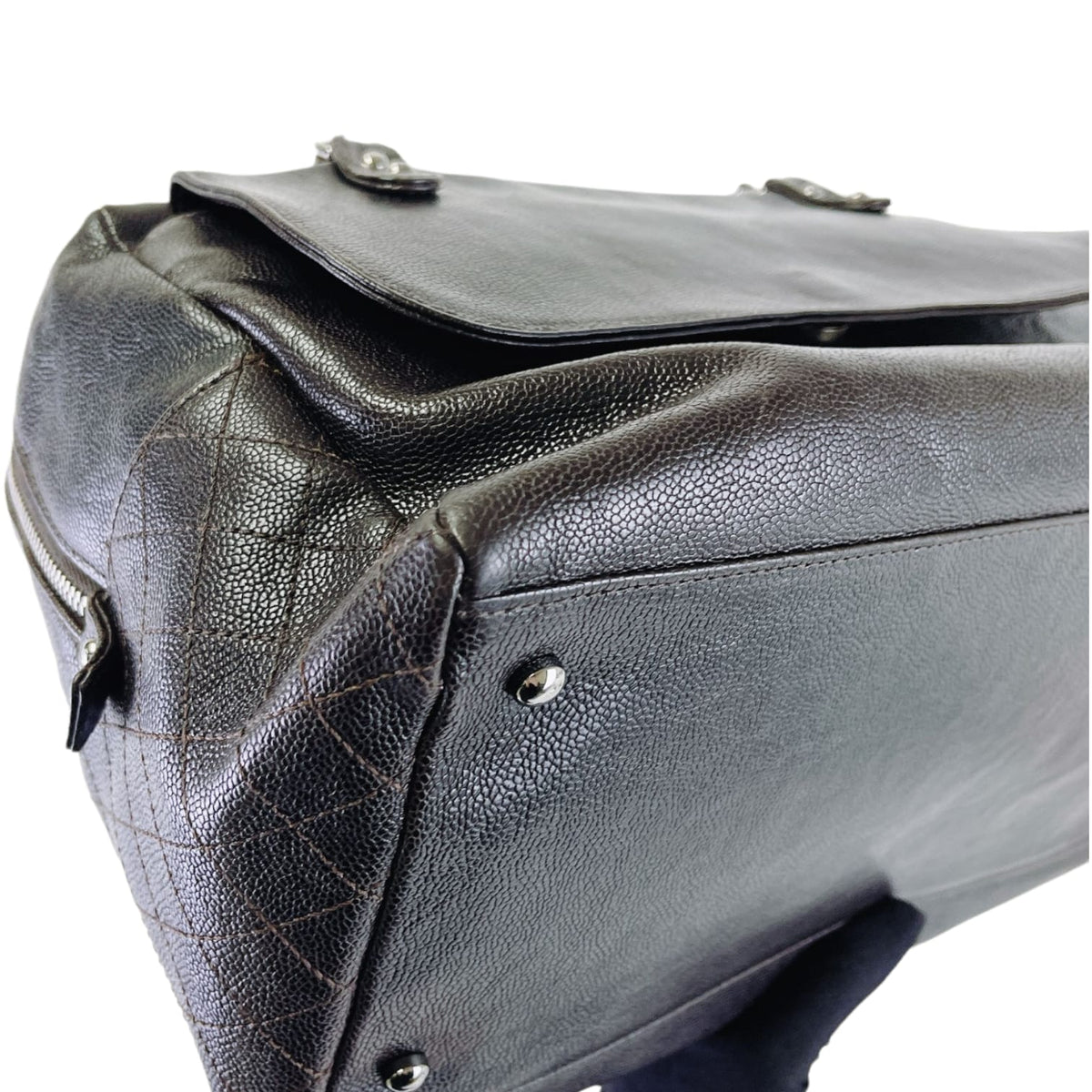 Boston Bag Brown Leather SHW