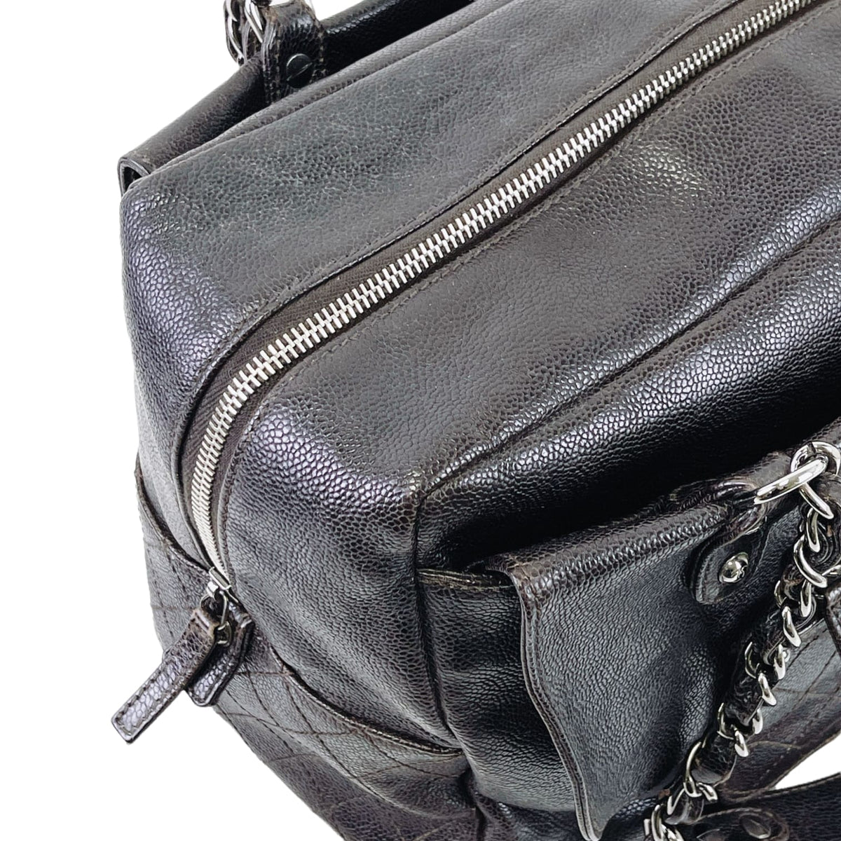 Boston Bag Brown Leather SHW