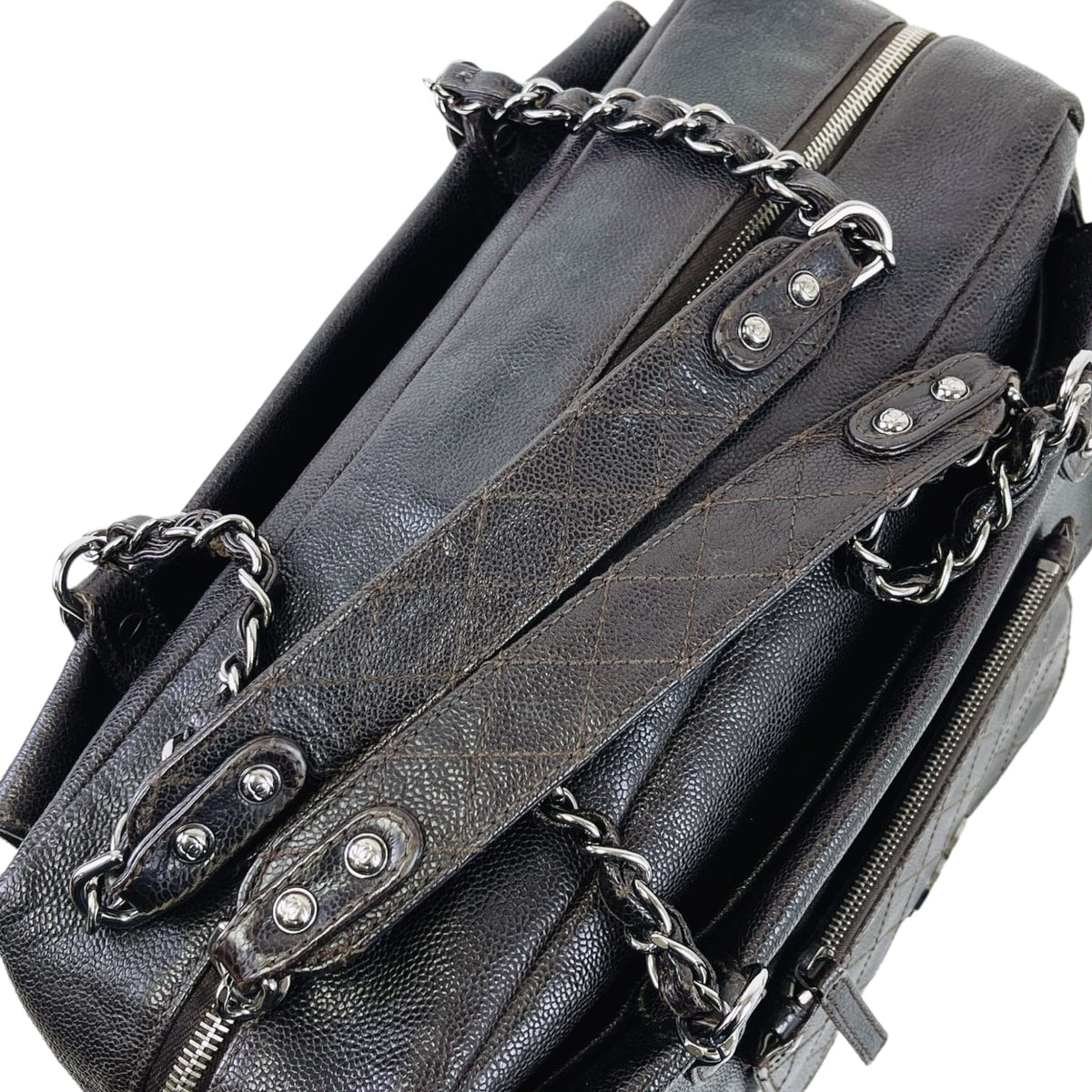 Boston Bag Brown Leather SHW