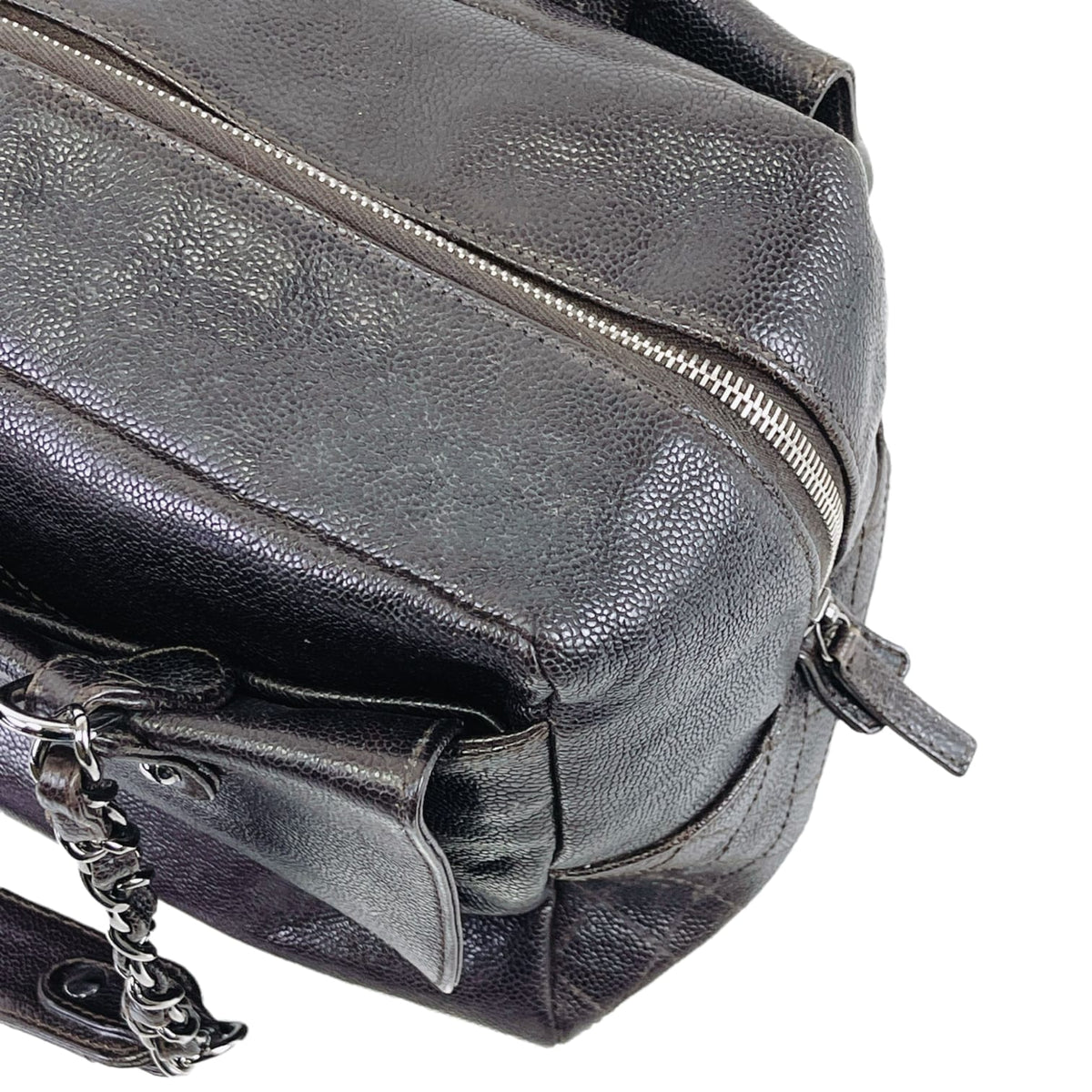 Boston Bag Brown Leather SHW