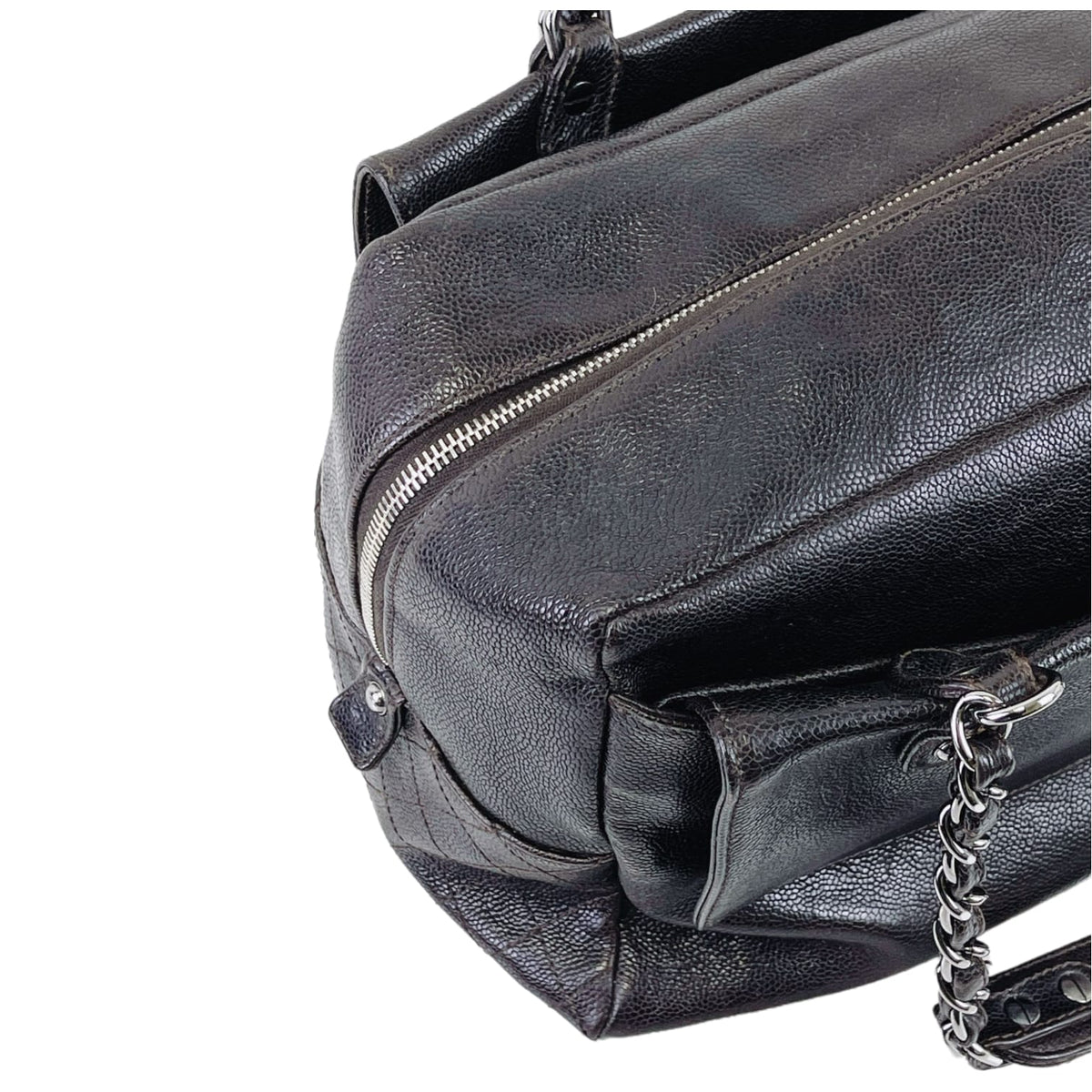 Boston Bag Brown Leather SHW