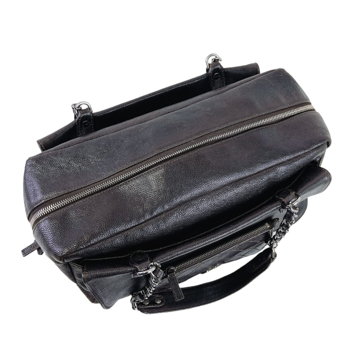 Boston Bag Brown Leather SHW
