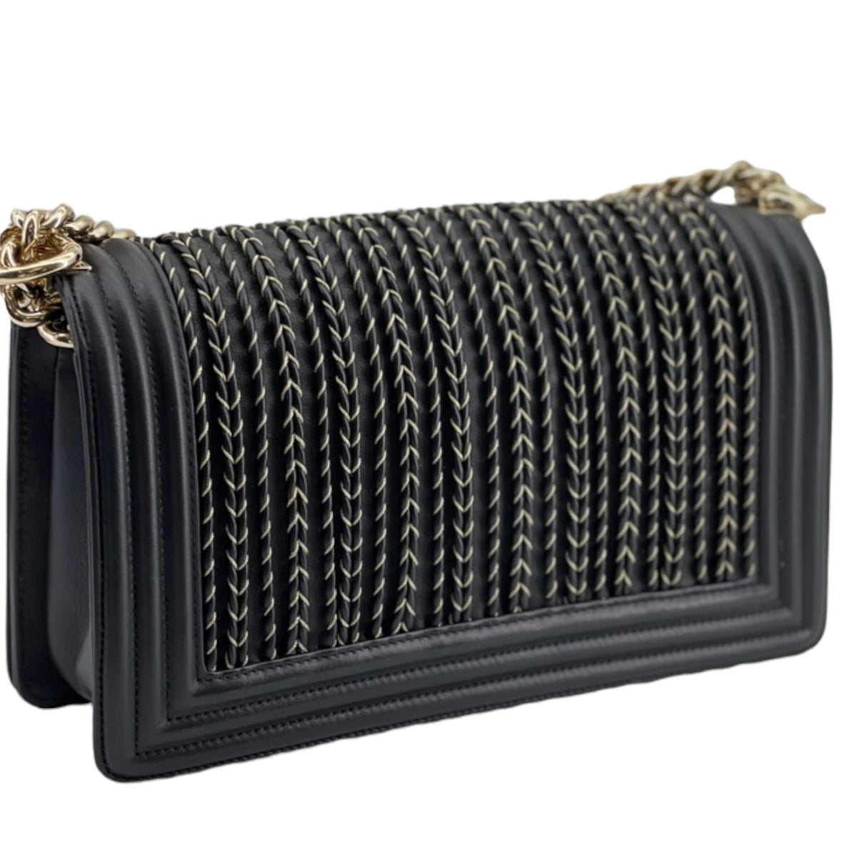 Old Medium Boy Calfskin Black LGHW