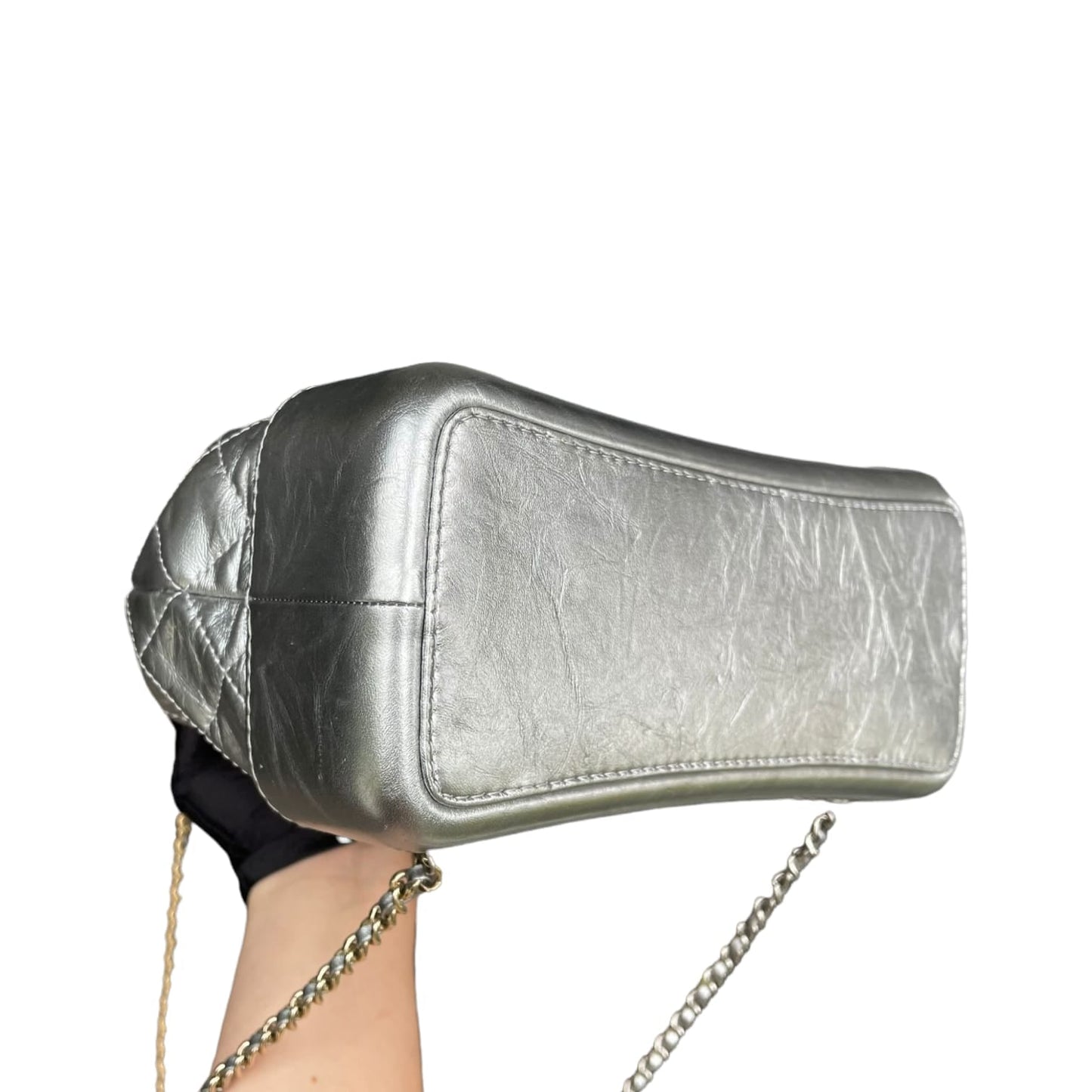 Gabrielle Backpack Aged Calfskin Metallic Silver MHW