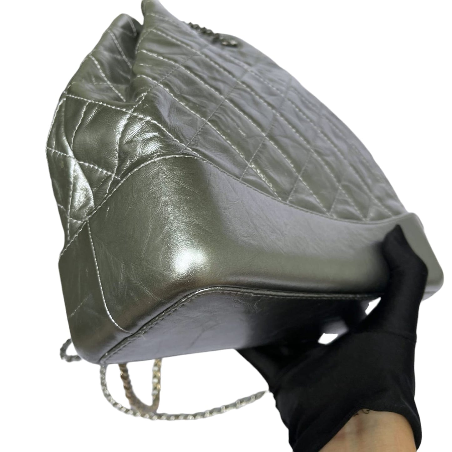 Gabrielle Backpack Aged Calfskin Metallic Silver MHW
