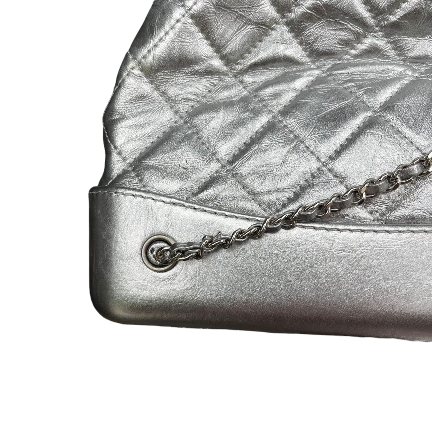 Gabrielle Backpack Aged Calfskin Metallic Silver MHW