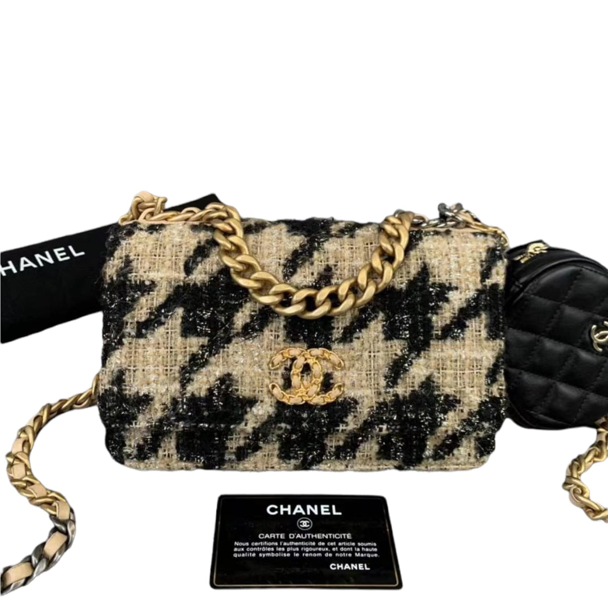 19 Houndstooth Tweed WOC with Coin Purse MHW