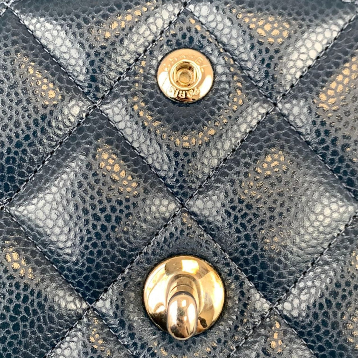 Jumbo Classic Double Flap Caviar Blue SHW