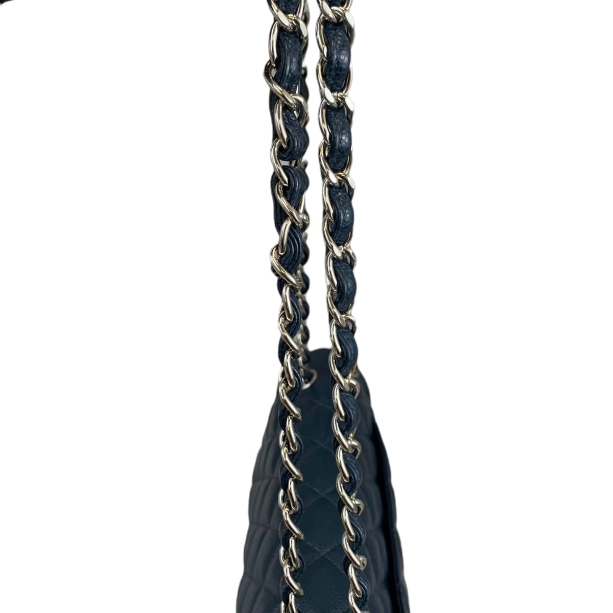 Jumbo Classic Double Flap Caviar Blue SHW