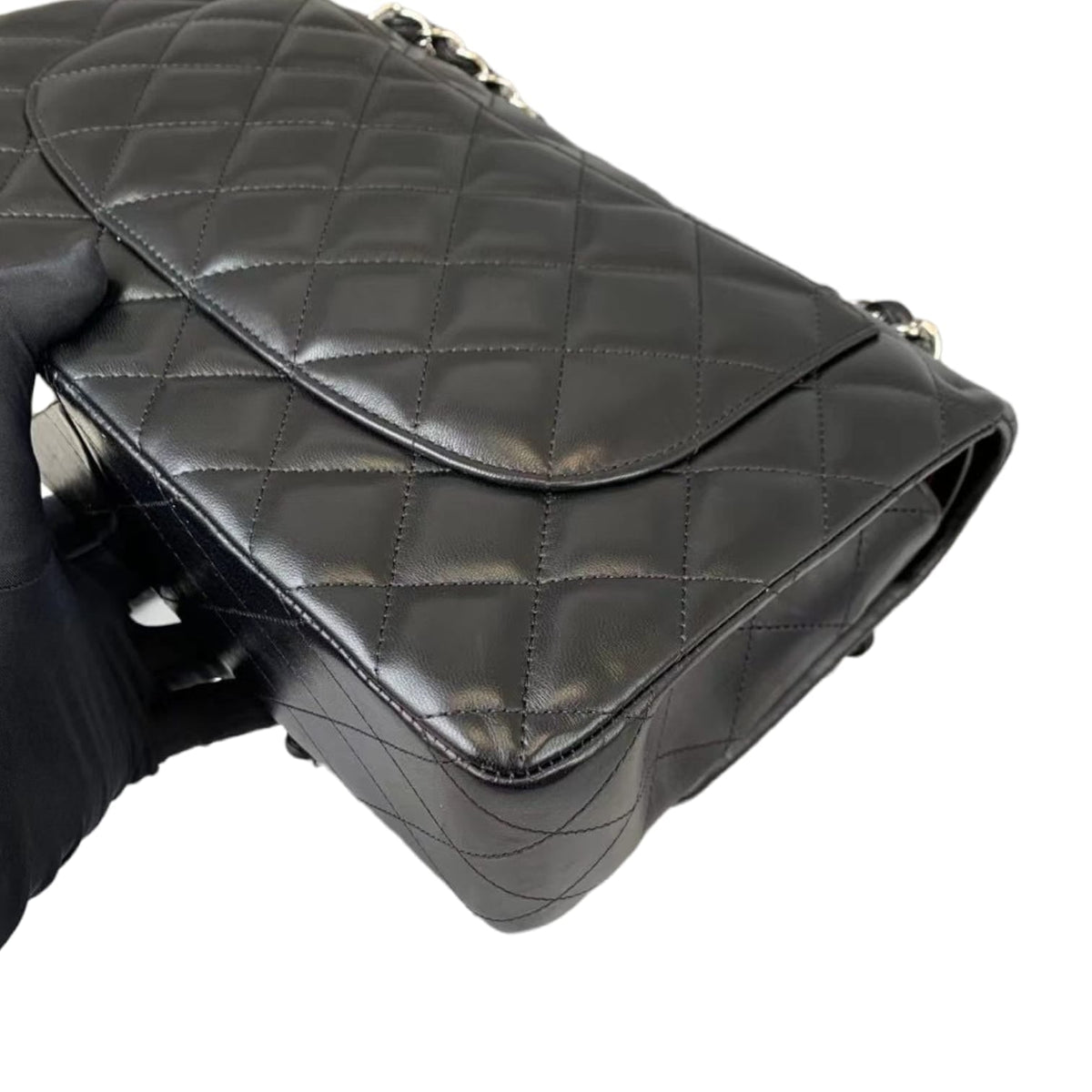 Jumbo Classic Double Flap Lambskin Black SHW