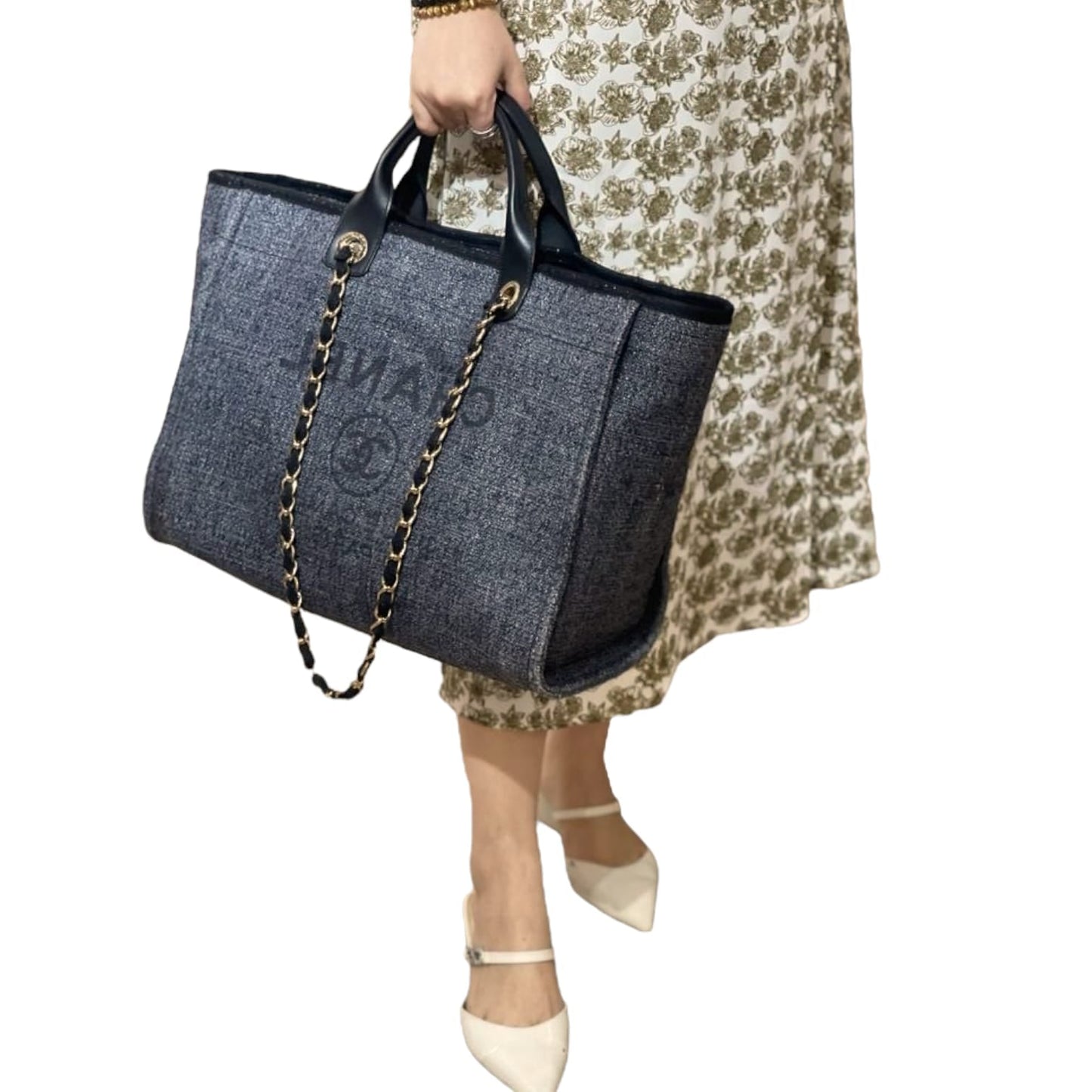 Medium Deauville Tote Grey GHW