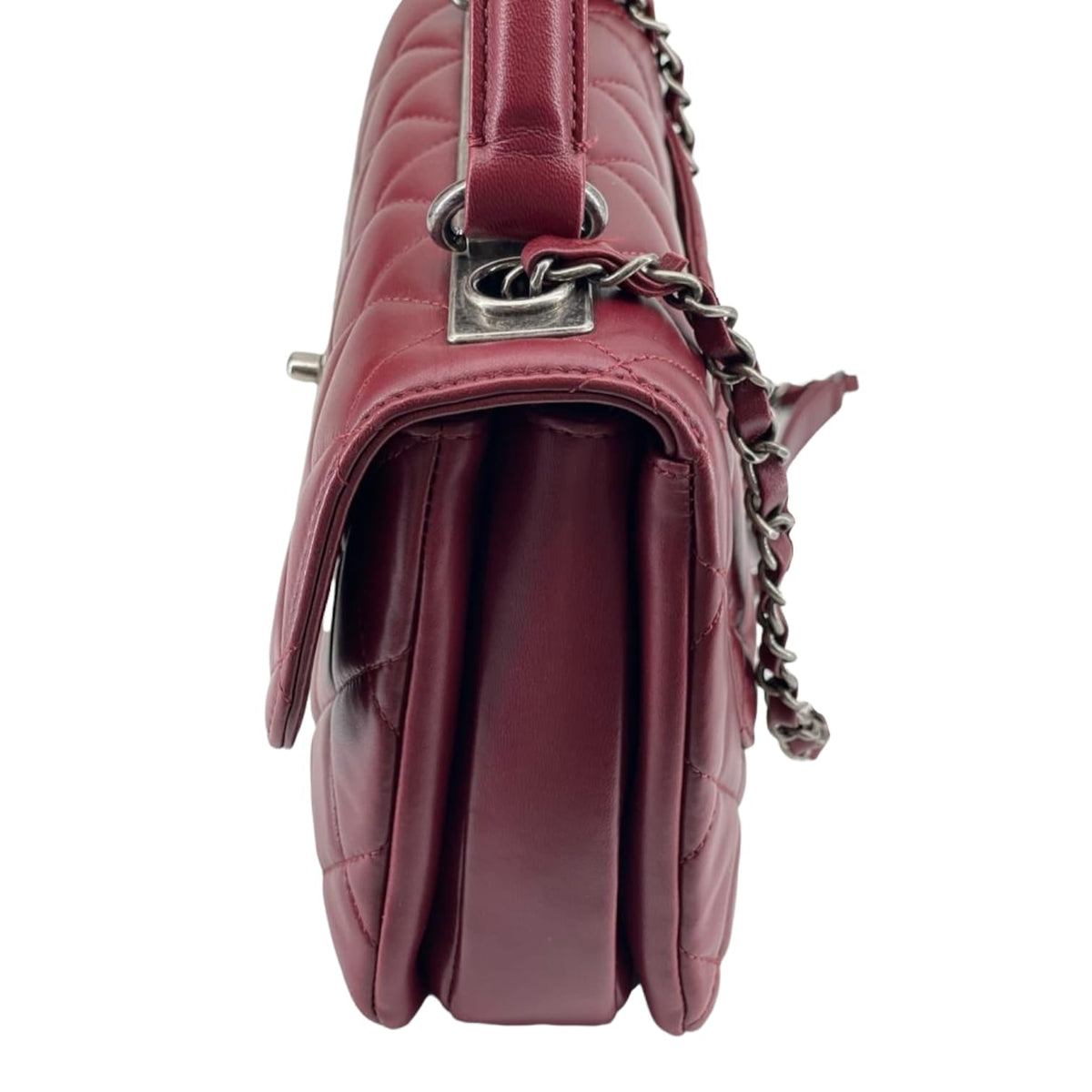 Small Trendy CC Flap Lambskin Burgundy RHW