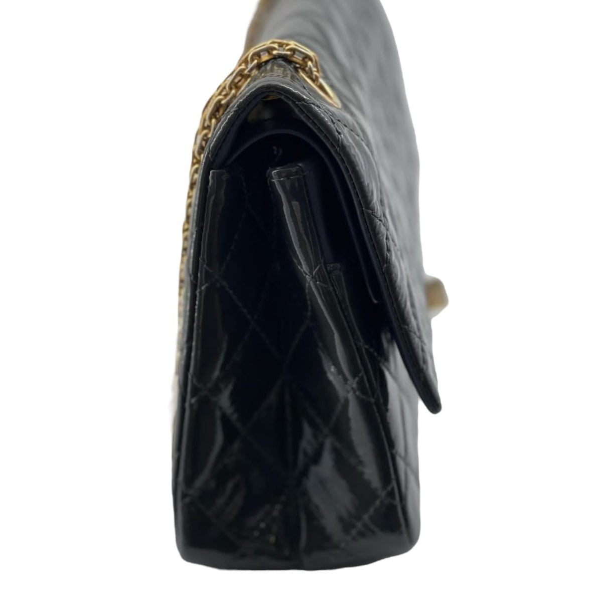 Large Reissue 226 Double Flap Bag Patent Black GHW