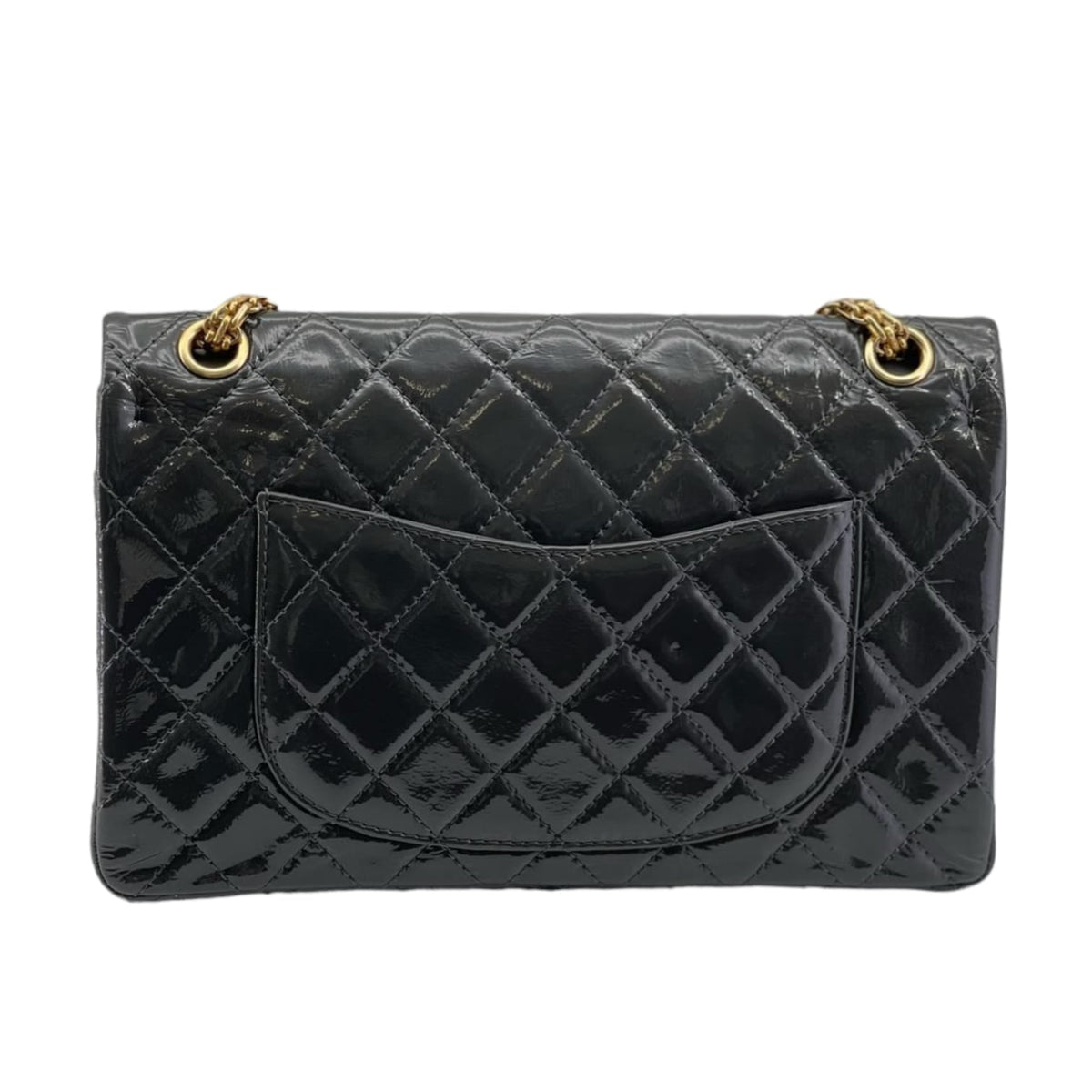 Large Reissue 226 Double Flap Bag Patent Black GHW