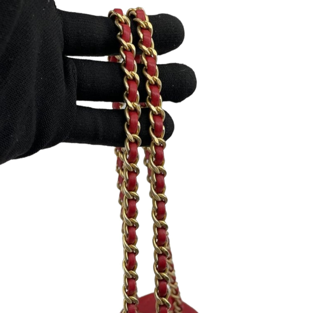 Mini Rock the Corner Chevron Calfskin Red GHW
