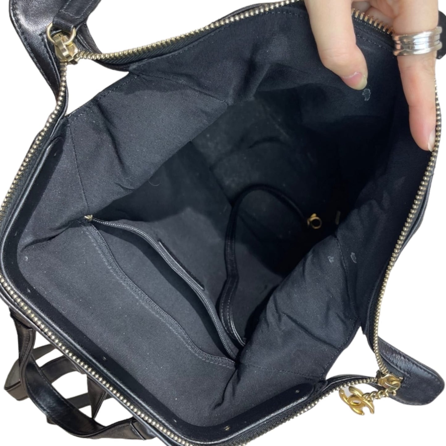 CC Diamond Quilted Backpack Black GHW