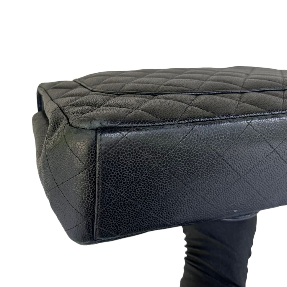 Classic Double Flap Maxi Caviar Black SHW