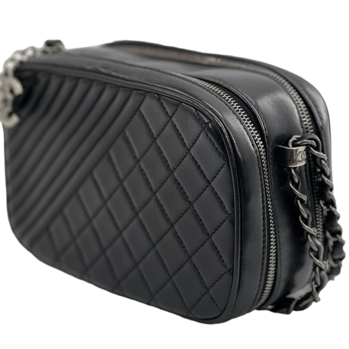 Small Coco Boy Camera Bag Lambskin Black RHW