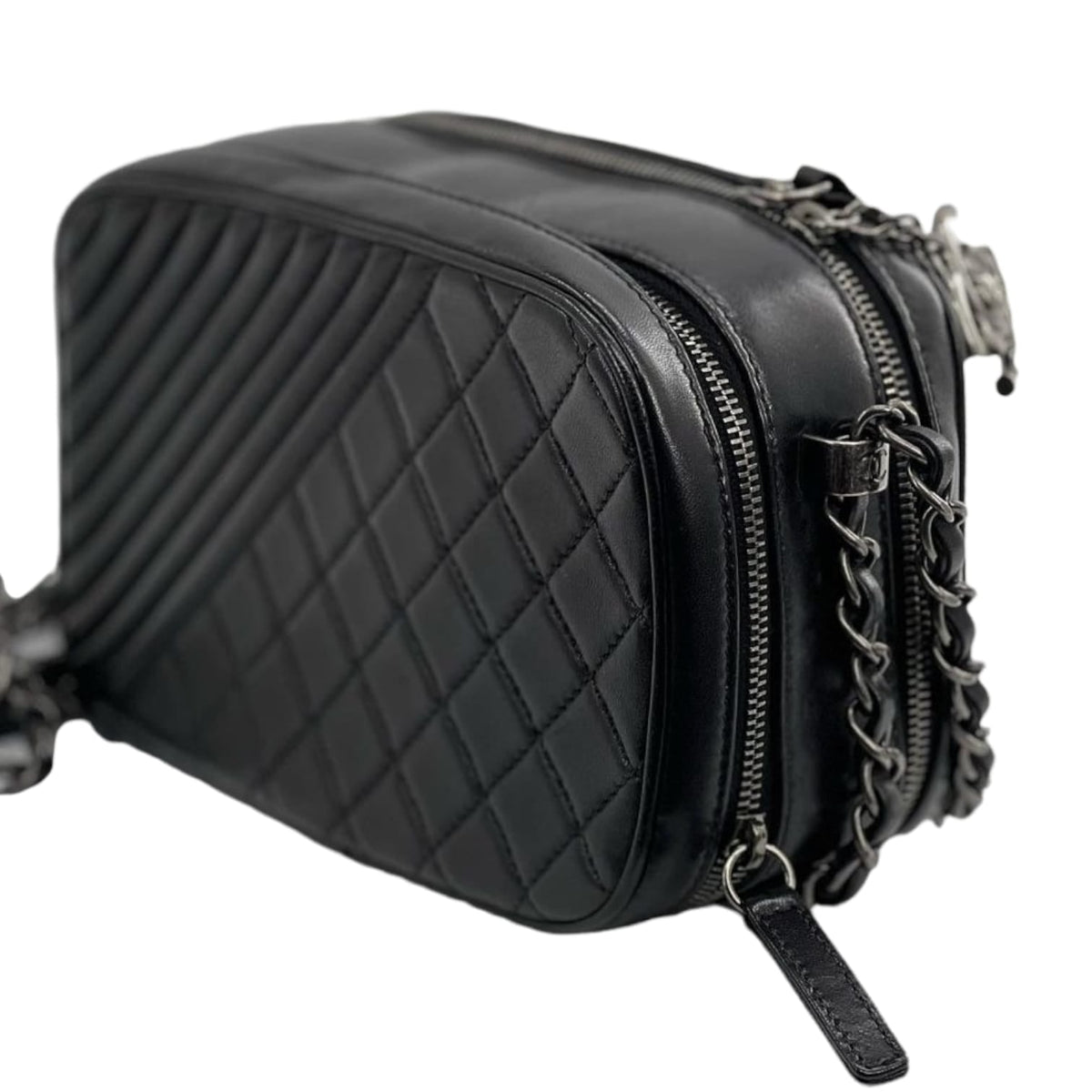 Small Coco Boy Camera Bag Lambskin Black RHW
