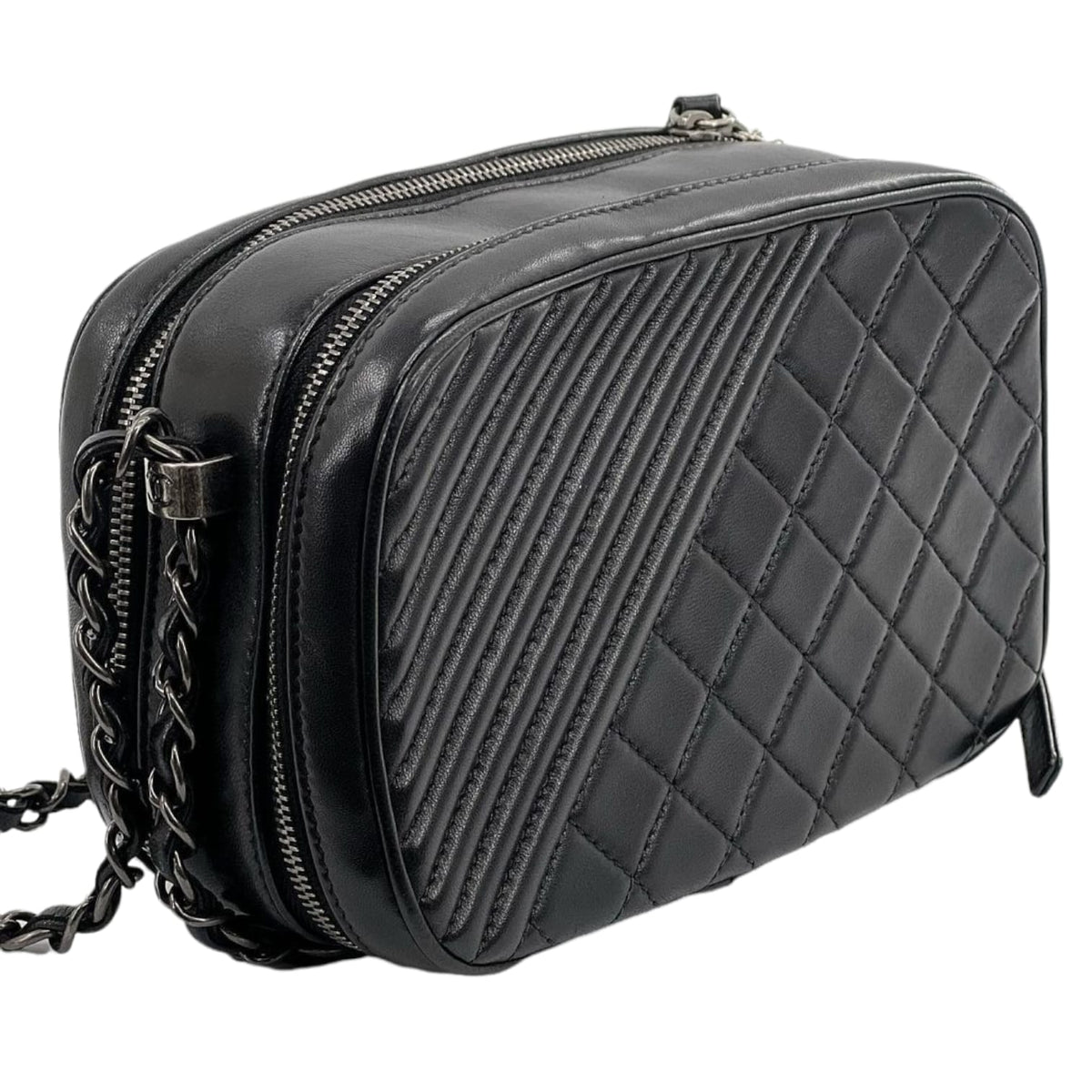 Small Coco Boy Camera Bag Lambskin Black RHW