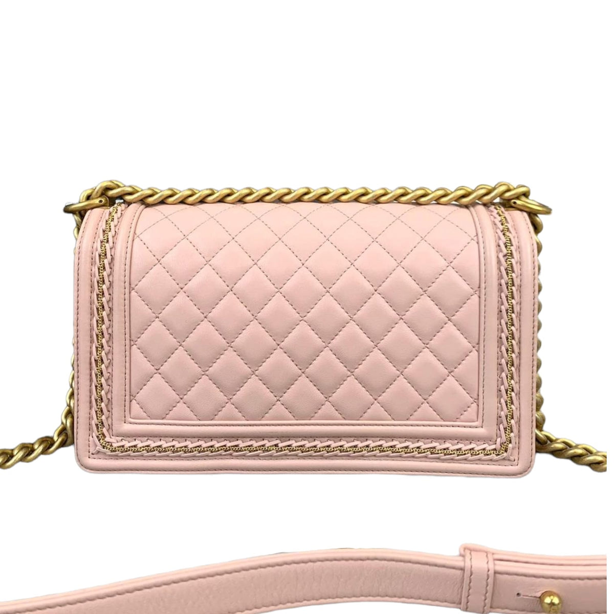 Old Medium Boy Bag Lambskin Pink GHW