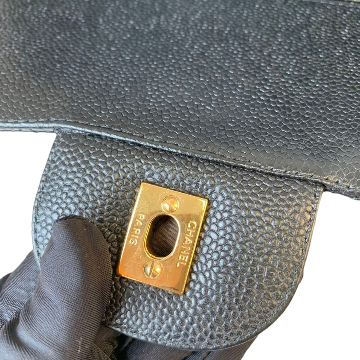 Jumbo Classic Double Flap Caviar Black GHW