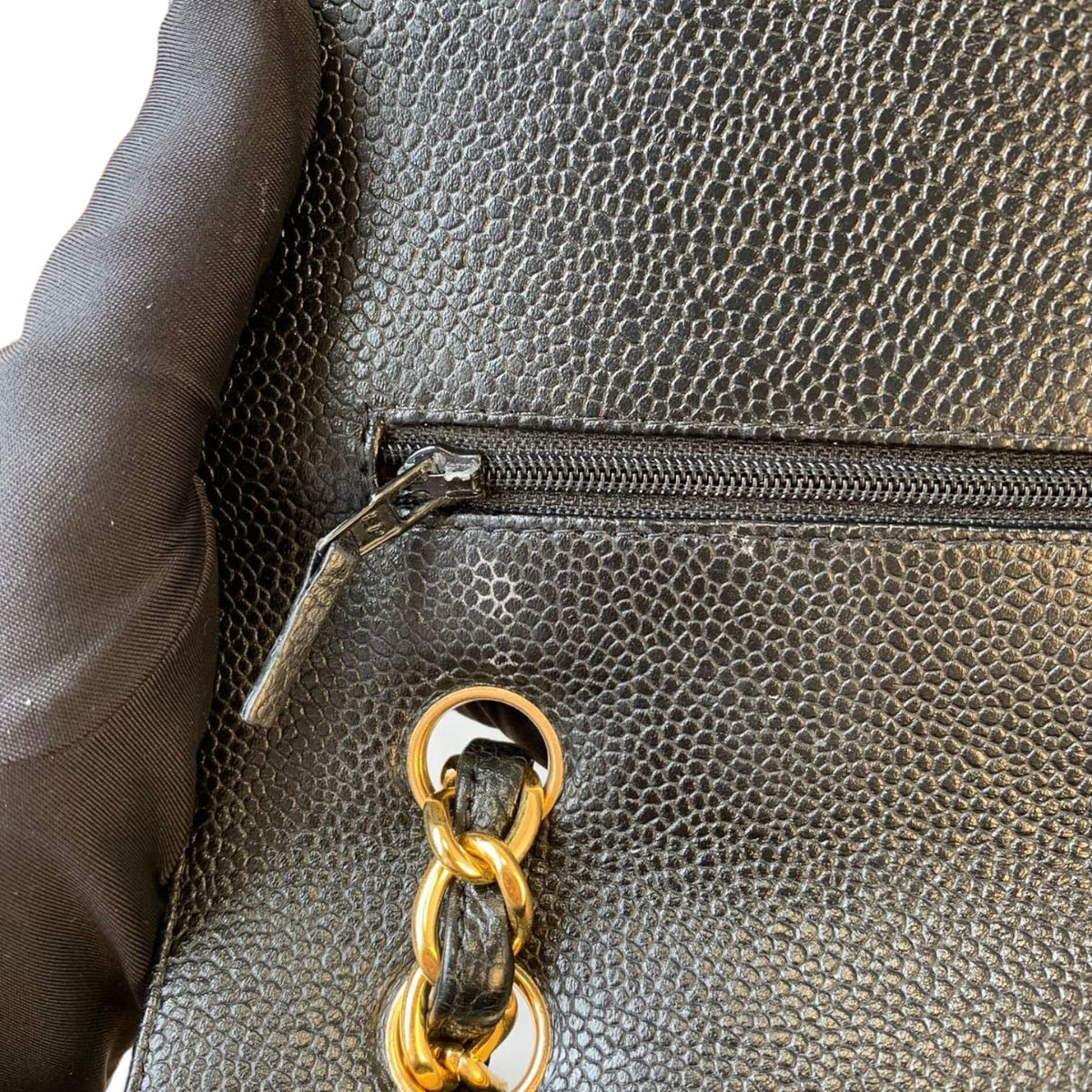 Jumbo Classic Double Flap Caviar Black GHW