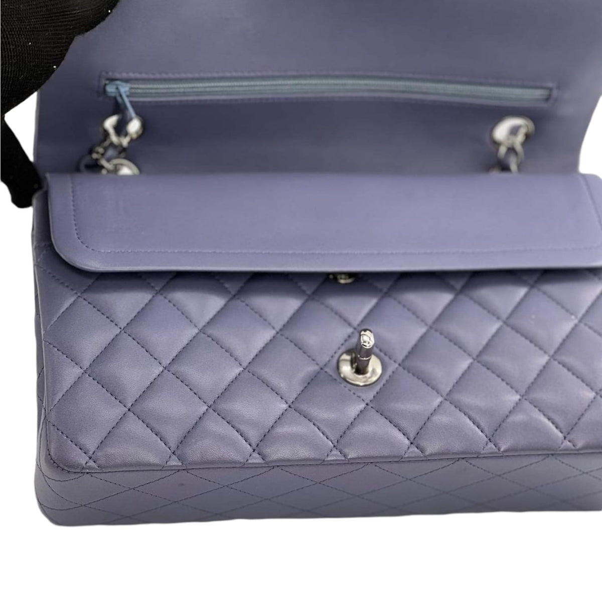 Medium Classic Double Flap Lambskin Purple SHW