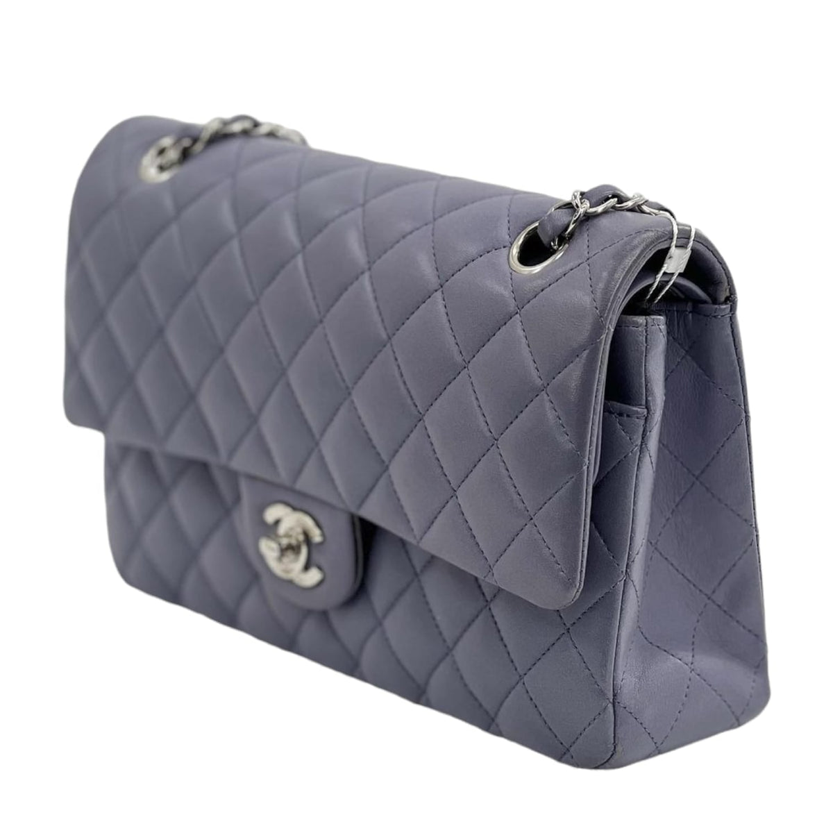 Medium Classic Double Flap Lambskin Purple SHW