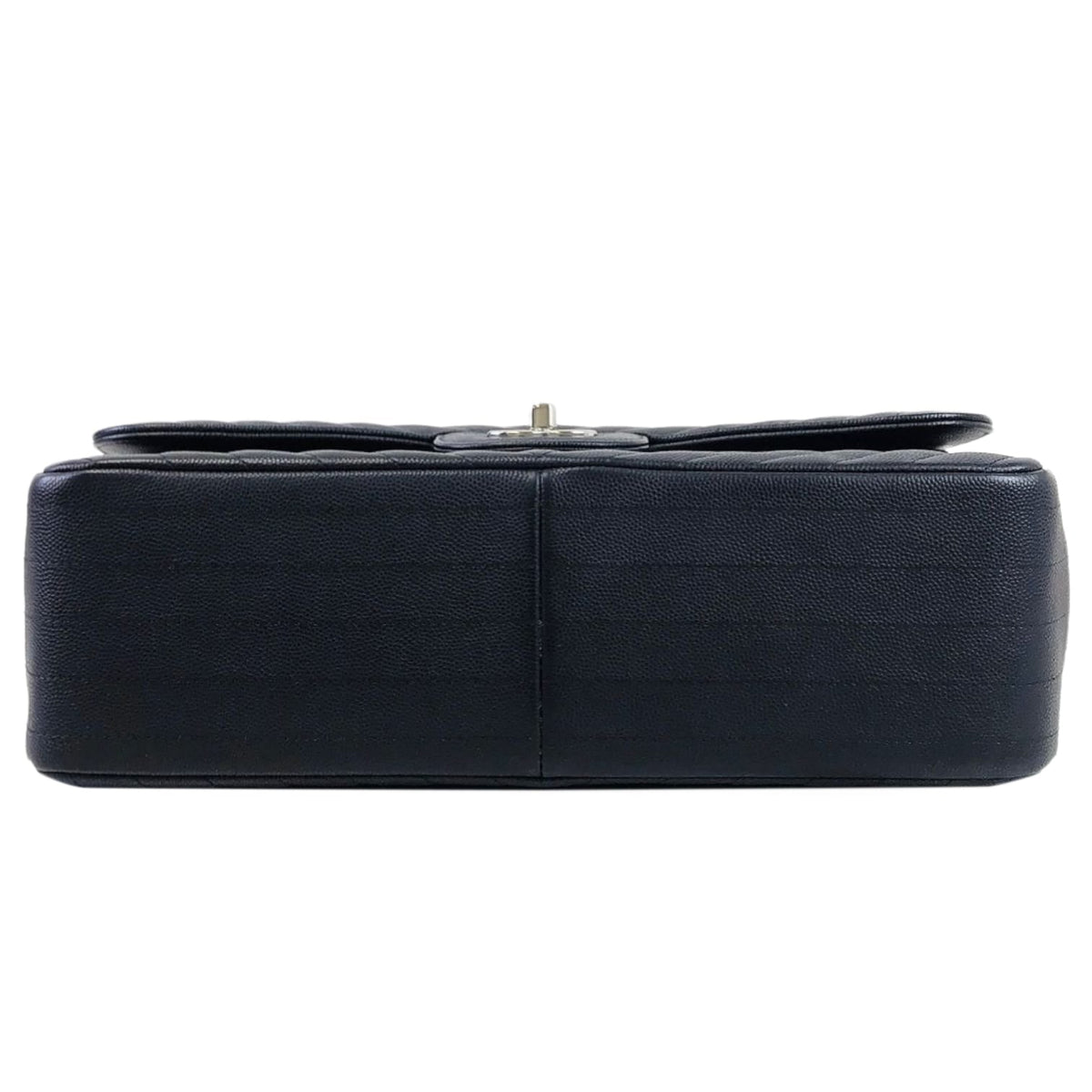 Jumbo Classic Flap Caviar Black Chevron SHW