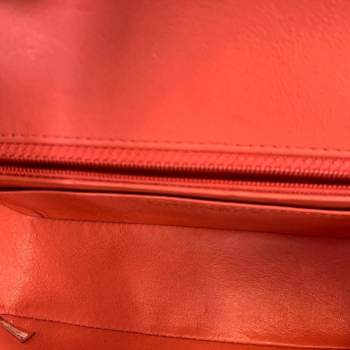 Mini Classic Flap Calfskin Chevron Red GHW
