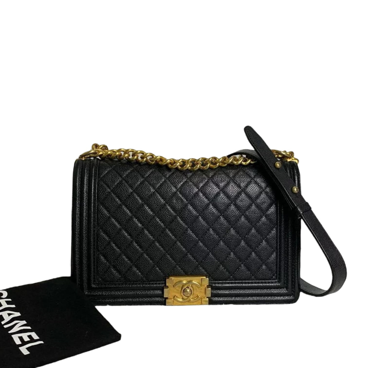Large Le Boy Quilted Caviar Black GHW